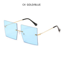 Load image into Gallery viewer, HOOBAN Oversized Square  Women Sunglasses  Rimless Female's Sun Glasses Vintage Clear Lens Eye Glasses Shade