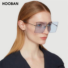 Load image into Gallery viewer, HOOBAN Oversized Square  Women Sunglasses  Rimless Female's Sun Glasses Vintage Clear Lens Eye Glasses Shade