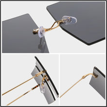 Load image into Gallery viewer, HOOBAN Oversized Square  Women Sunglasses  Rimless Female's Sun Glasses Vintage Clear Lens Eye Glasses Shade