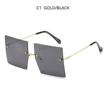 Load image into Gallery viewer, HOOBAN Oversized Square  Women Sunglasses  Rimless Female's Sun Glasses Vintage Clear Lens Eye Glasses Shade