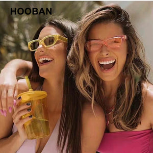 HOOBAN Polygon Sunglasses Women Brand Designer Small Frame Sun Glasses For Female Classic Cat Eye Outdoor Eyewear UV400