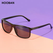 Load image into Gallery viewer, HOOBAN Rectangle Men Sunglasses Retro Black  Sun Glasses For Male Vintage Outdoor Leopard Eyewear Shade UV400