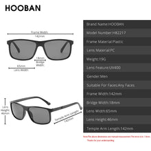 Load image into Gallery viewer, HOOBAN Rectangle Men Sunglasses Retro Black  Sun Glasses For Male Vintage Outdoor Leopard Eyewear Shade UV400