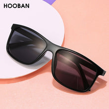 Load image into Gallery viewer, HOOBAN Rectangle Men Sunglasses Retro Black  Sun Glasses For Male Vintage Outdoor Leopard Eyewear Shade UV400