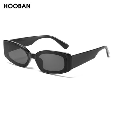 HOOBAN Rectangle Sunglasses Women Men Vintage Plastic Frame Sun Glasses Female Male Stylish Outdoor Eyewear Shade UV400