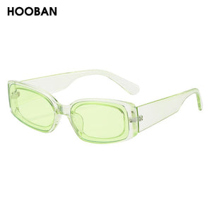 HOOBAN Rectangle Sunglasses Women Men Vintage Plastic Frame Sun Glasses Female Male Stylish Outdoor Eyewear Shade UV400