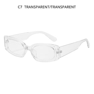 HOOBAN Rectangle Sunglasses Women Men Vintage Plastic Frame Sun Glasses Female Male Stylish Outdoor Eyewear Shade UV400