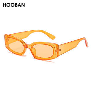 HOOBAN Rectangle Sunglasses Women Men Vintage Plastic Frame Sun Glasses Female Male Stylish Outdoor Eyewear Shade UV400