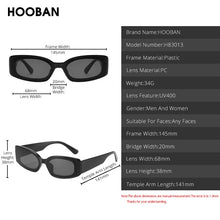 Load image into Gallery viewer, HOOBAN Rectangle Sunglasses Women Men Vintage Plastic Frame Sun Glasses Female Male Stylish Outdoor Eyewear Shade UV400