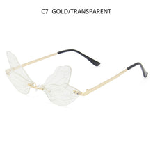 Load image into Gallery viewer, HOOBAN Rimless Dragonfly Wing Sunglasses Women Brand Design Butterfly Ladies  Glasses Shades Eyewear UV400