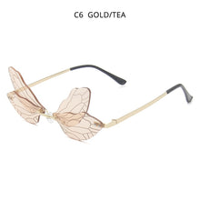 Load image into Gallery viewer, HOOBAN Rimless Dragonfly Wing Sunglasses Women Brand Design Butterfly Ladies  Glasses Shades Eyewear UV400
