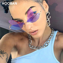 Load image into Gallery viewer, HOOBAN Rimless Dragonfly Wing Sunglasses Women Brand Design Butterfly Ladies  Glasses Shades Eyewear UV400