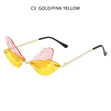 Load image into Gallery viewer, HOOBAN Rimless Dragonfly Wing Sunglasses Women Brand Design Butterfly Ladies  Glasses Shades Eyewear UV400