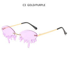 Load image into Gallery viewer, HOOBAN Rimless Women Sunglasses Unique Design Melting Chocolate Sun Glasses Vintage Steampunk Eyeglasses Female UV400