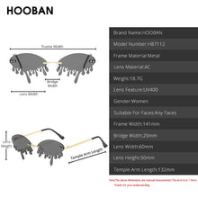 Load image into Gallery viewer, HOOBAN Rimless Women Sunglasses Unique Design Melting Chocolate Sun Glasses Vintage Steampunk Eyeglasses Female UV400