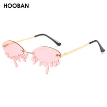Load image into Gallery viewer, HOOBAN Rimless Women Sunglasses Unique Design Melting Chocolate Sun Glasses Vintage Steampunk Eyeglasses Female UV400
