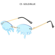 Load image into Gallery viewer, HOOBAN Rimless Women Sunglasses Unique Design Melting Chocolate Sun Glasses Vintage Steampunk Eyeglasses Female UV400