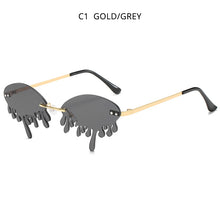 Load image into Gallery viewer, HOOBAN Rimless Women Sunglasses Unique Design Melting Chocolate Sun Glasses Vintage Steampunk Eyeglasses Female UV400