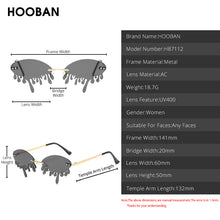 Load image into Gallery viewer, HOOBAN Rimless Women Sunglasses Unique Design Melting Chocolate Sun Glasses Vintage Steampunk Eyeglasses Female UV400