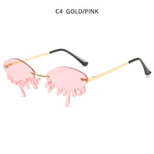 Load image into Gallery viewer, HOOBAN Rimless Women Sunglasses Unique Design Melting Chocolate Sun Glasses Vintage Steampunk Eyeglasses Female UV400