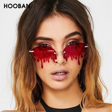 Load image into Gallery viewer, HOOBAN Rimless Women Sunglasses Unique Design Melting Chocolate Sun Glasses Vintage Steampunk Eyeglasses Female UV400