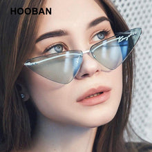 Load image into Gallery viewer, HOOBAN Small Cat Eye Sunglasses Women Brand Designer Rimless Sun Glasses For Female Retro Outdoor Eyeglasses UV400