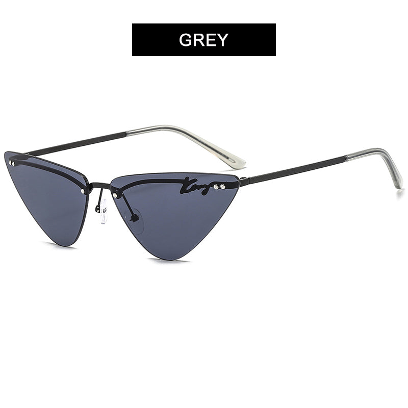 HOOBAN Small Cat Eye Sunglasses Women Brand Designer Rimless Sun Glasses For Female Retro Outdoor Eyeglasses UV400