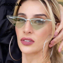 Load image into Gallery viewer, HOOBAN Small Cat Eye Sunglasses Women Brand Designer Rimless Sun Glasses For Female Retro Outdoor Eyeglasses UV400