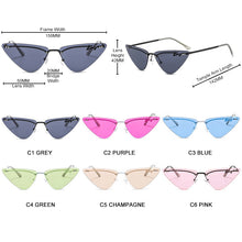 Load image into Gallery viewer, HOOBAN Small Cat Eye Sunglasses Women Brand Designer Rimless Sun Glasses For Female Retro Outdoor Eyeglasses UV400