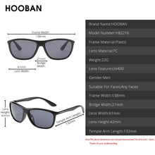 Load image into Gallery viewer, HOOBAN Square Men  Sunglasses Retro Black Rectangle Sun Glasses For Male Vintage Outdoor Eyewear Shade UV400