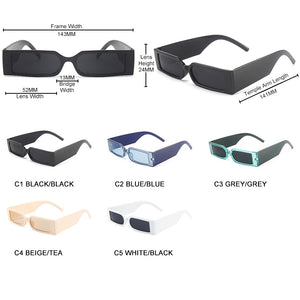 HOOBAN Square Sunglasses Women Men Brand Designer Small Rectangle Sun Glasses For Unisex Retro Hip Hop Eyewear UV400