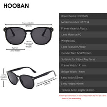 Load image into Gallery viewer, HOOBAN Squared Women Men Sun Glasses Retro Black Sungalsses For Female Male Vintage Driving Eyeglasses Rivet Shade