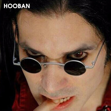 HOOBAN Gothic Small Round Sunglasses Women Men  Vampire Style Brand Design Sun Glasses Unisex Vintage Retro Eyeglasses Shade