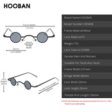 Load image into Gallery viewer, HOOBAN Gothic Small Round Sunglasses Women Men  Vampire Style Brand Design Sun Glasses Unisex Vintage Retro Eyeglasses Shade