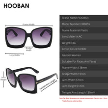 Load image into Gallery viewer, HOOBAN  Oversized Women Sunglasses Big Plastic Sun Glasses Female Vintage Square Ladies Sunglass UV400