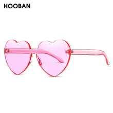 Load image into Gallery viewer, HOOBAN Heart Shaped Sunglasses Women Brand Designer Candy Color Sun Glasses Female Love Shade Girls Glasses