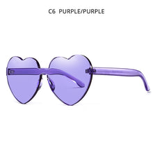 Load image into Gallery viewer, HOOBAN Heart Shaped Sunglasses Women Brand Designer Candy Color Sun Glasses Female Love Shade Girls Glasses
