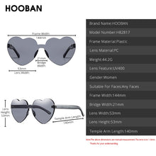 Load image into Gallery viewer, HOOBAN Heart Shaped Sunglasses Women Brand Designer Candy Color Sun Glasses Female Love Shade Girls Glasses
