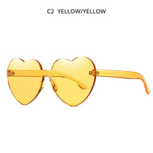 Load image into Gallery viewer, HOOBAN Heart Shaped Sunglasses Women Brand Designer Candy Color Sun Glasses Female Love Shade Girls Glasses