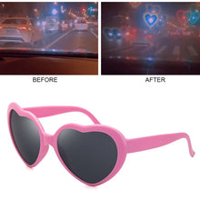 Load image into Gallery viewer, HOOBAN Lights Become Love Heart Shape Sunglasses Men Women Special Effect Party Glasses Night Glasses