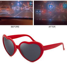 Load image into Gallery viewer, HOOBAN Lights Become Love Heart Shape Sunglasses Men Women Special Effect Party Glasses Night Glasses