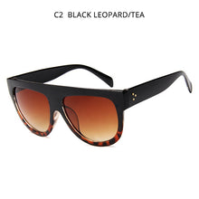 Load image into Gallery viewer, HOOBAN Oversized Flat Top Women Sunglasses Big Shield Shape Sun Glasses Female Retro Rivet Shades UV400 Eyewear