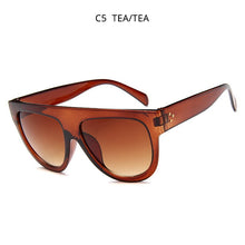 Load image into Gallery viewer, HOOBAN Oversized Flat Top Women Sunglasses Big Shield Shape Sun Glasses Female Retro Rivet Shades UV400 Eyewear