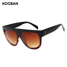 Load image into Gallery viewer, HOOBAN Oversized Flat Top Women Sunglasses Big Shield Shape Sun Glasses Female Retro Rivet Shades UV400 Eyewear