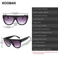 Load image into Gallery viewer, HOOBAN Oversized Flat Top Women Sunglasses Big Shield Shape Sun Glasses Female Retro Rivet Shades UV400 Eyewear