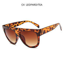Load image into Gallery viewer, HOOBAN Oversized Flat Top Women Sunglasses Big Shield Shape Sun Glasses Female Retro Rivet Shades UV400 Eyewear