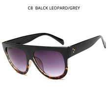 Load image into Gallery viewer, HOOBAN Oversized Flat Top Women Sunglasses Big Shield Shape Sun Glasses Female Retro Rivet Shades UV400 Eyewear