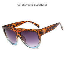 Load image into Gallery viewer, HOOBAN Oversized Flat Top Women Sunglasses Big Shield Shape Sun Glasses Female Retro Rivet Shades UV400 Eyewear