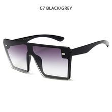 Load image into Gallery viewer, HOOBAN Oversized Square Sunglasses Women Men  Big One Piece Lens Shades Flat Top Black Glasses For Ladies UV400