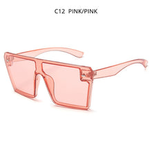Load image into Gallery viewer, HOOBAN Oversized Square Sunglasses Women Men  Big One Piece Lens Shades Flat Top Black Glasses For Ladies UV400